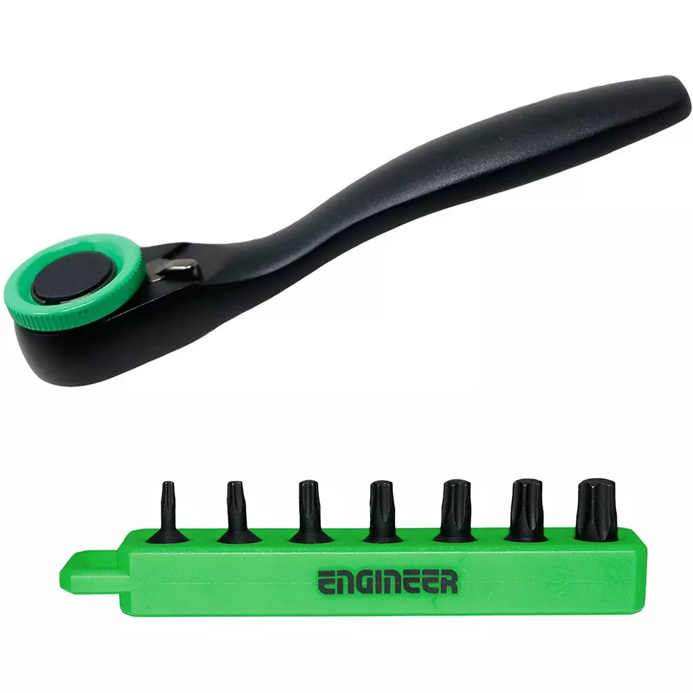 Engineer Ratchet Mini & Extra Short Hex Lobe 90 mm Overall Length, DR-373