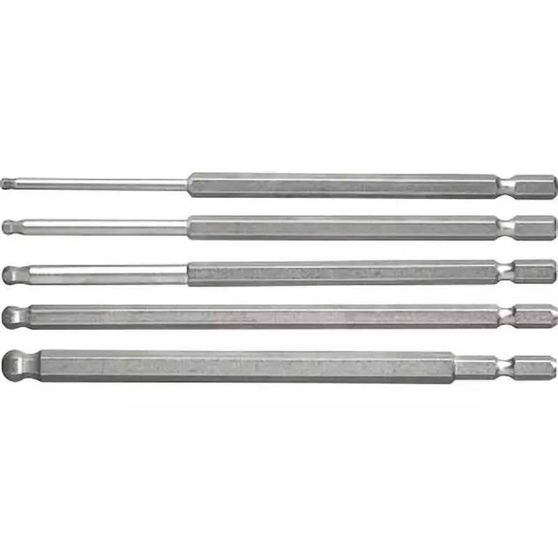 TRUSCO Long Ball-Point Hexagon Bit Set 150 mm Overall Length, THBAL-5SET (Pack of 5 Pcs)