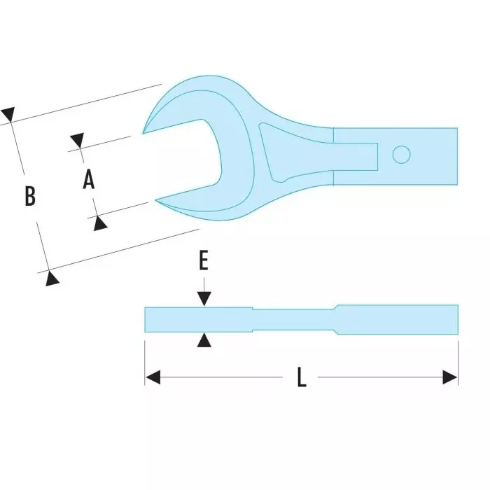 Facom 20 Series Open end insert, 15 mm, 12 x 7mm Insert, 20.15