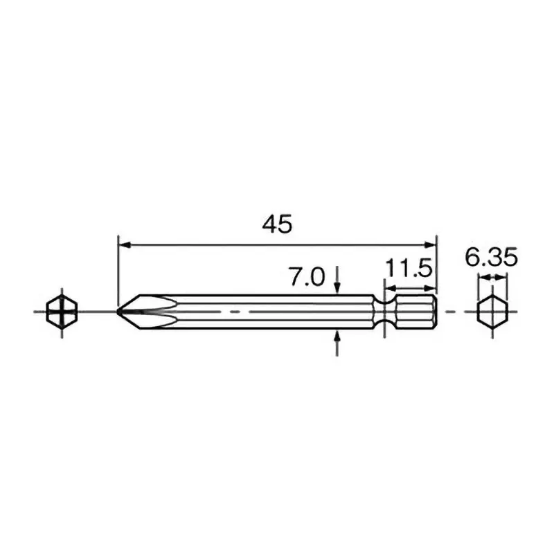 Panasonic One-End Phillips Head Screwdriver Bit 45 mm Overall Length, EZ9805 (Pack of 2 Pcs)