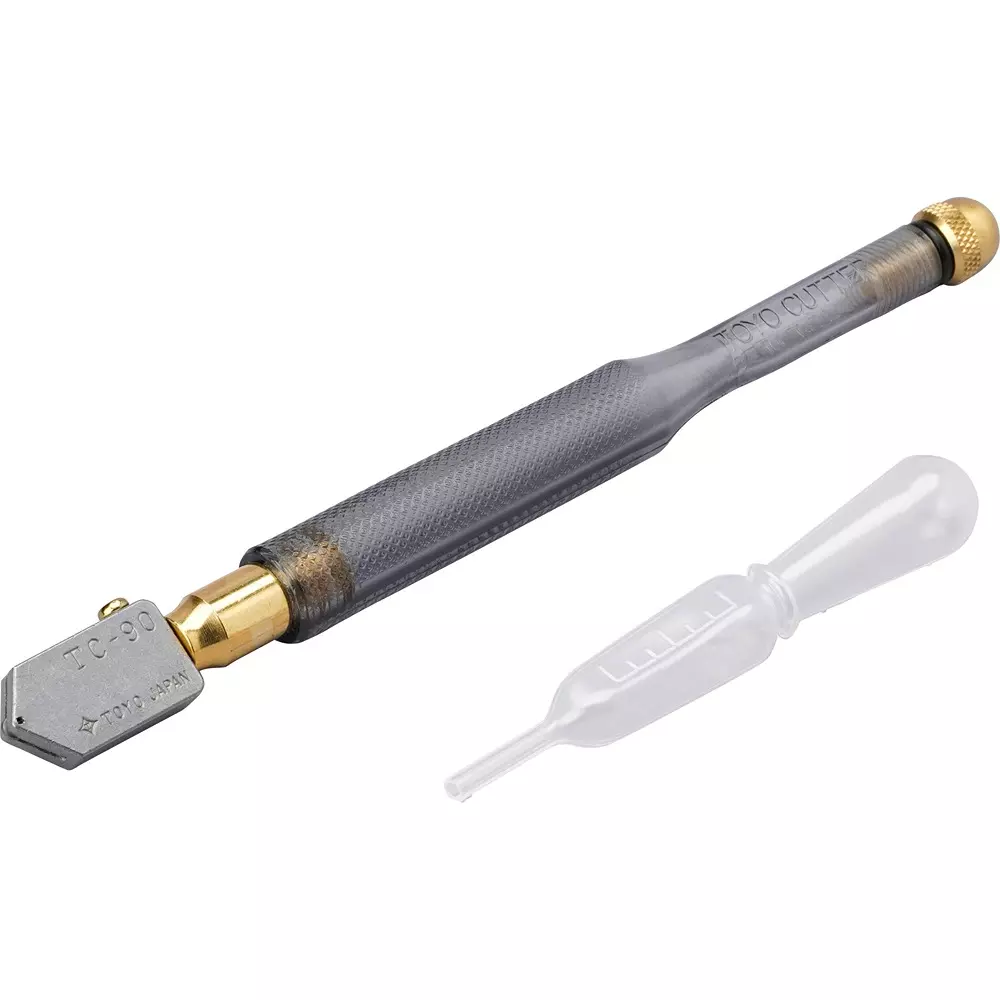 TRUSCO Glass Cutter Oil Injection Type 164 mm Overall Length, TGC03