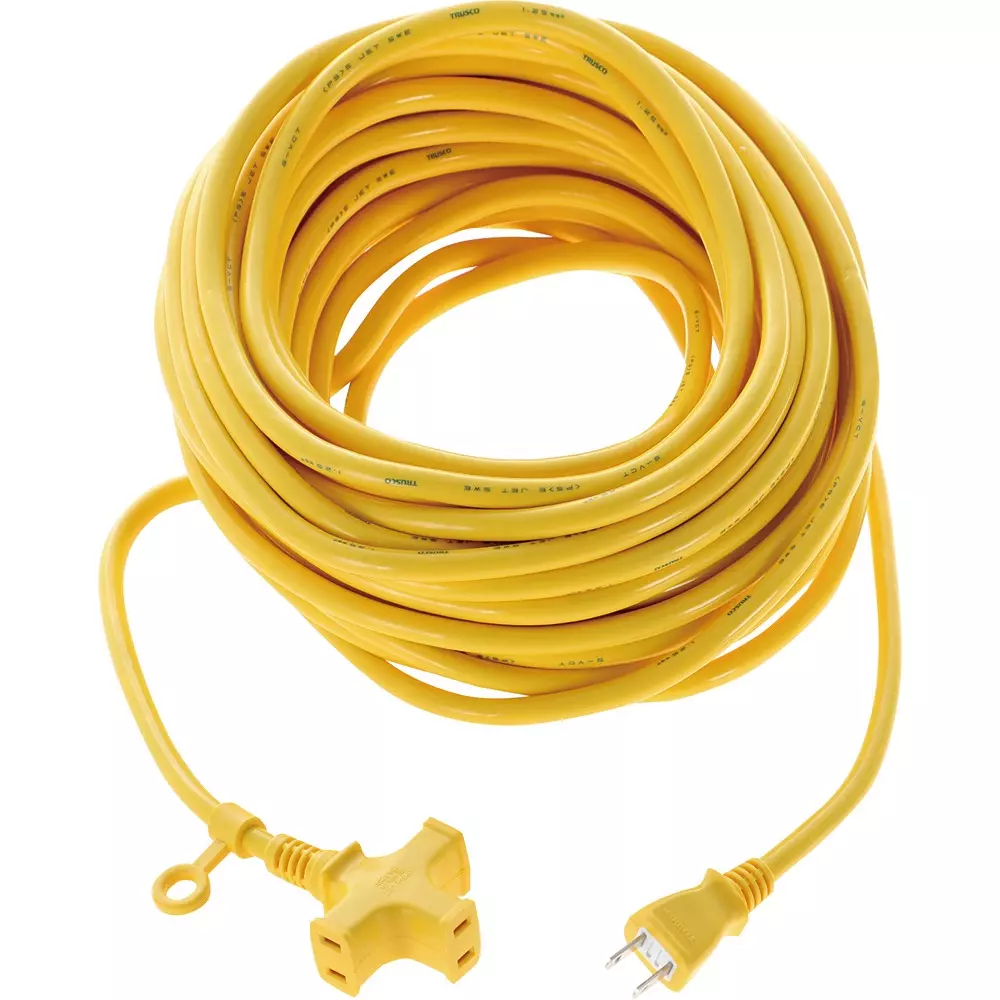 TRUSCO Soft Type Extension Cord Yellow Color, TKC15-203PSY