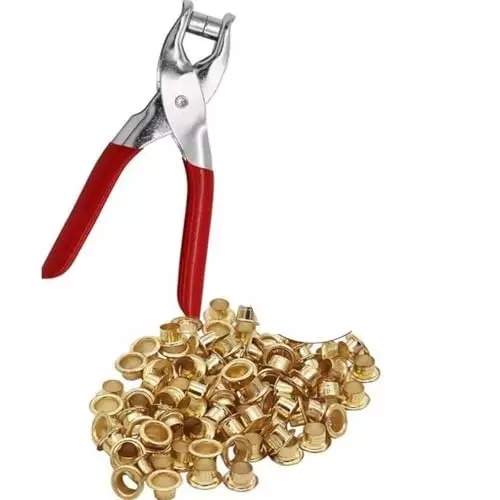 GENERIC Grommet Eyelet Plier Kit Hole Punch Tool with 35 pcs Metal Eyelets