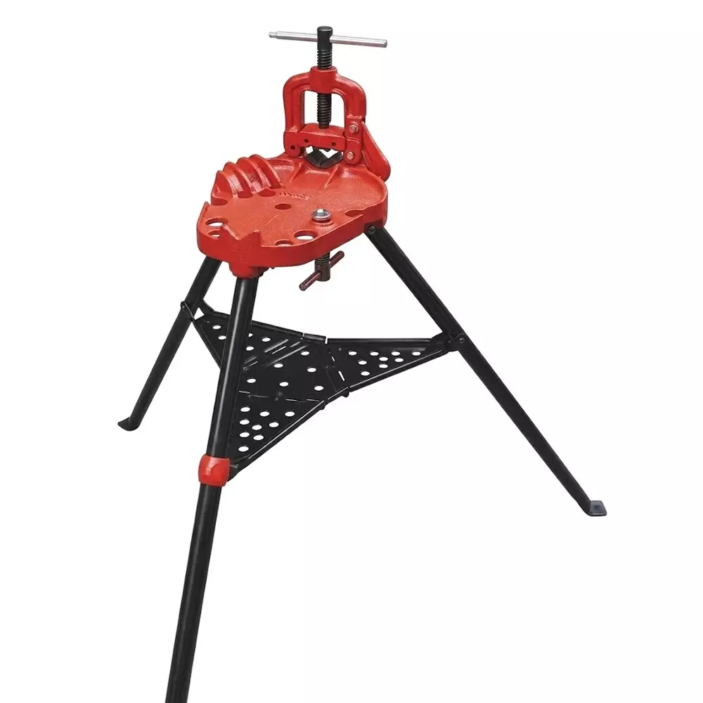 Inder Portable Tri Stand Rigid Type with Yoke Pipe Vice Metal Body and 1/8 to 2-1/2 inch (3.17 to 63.5 mm) Size, 284A