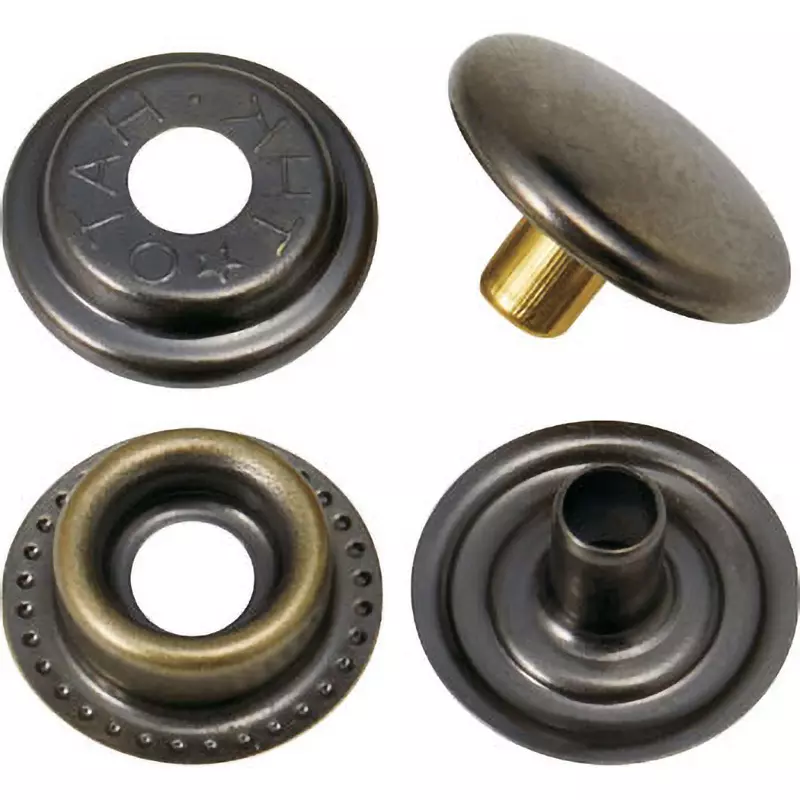 TRUSCO Eyelet Button Black Nickel Plating Color, P-THB15-BKNM (Pack of 10 Pcs)