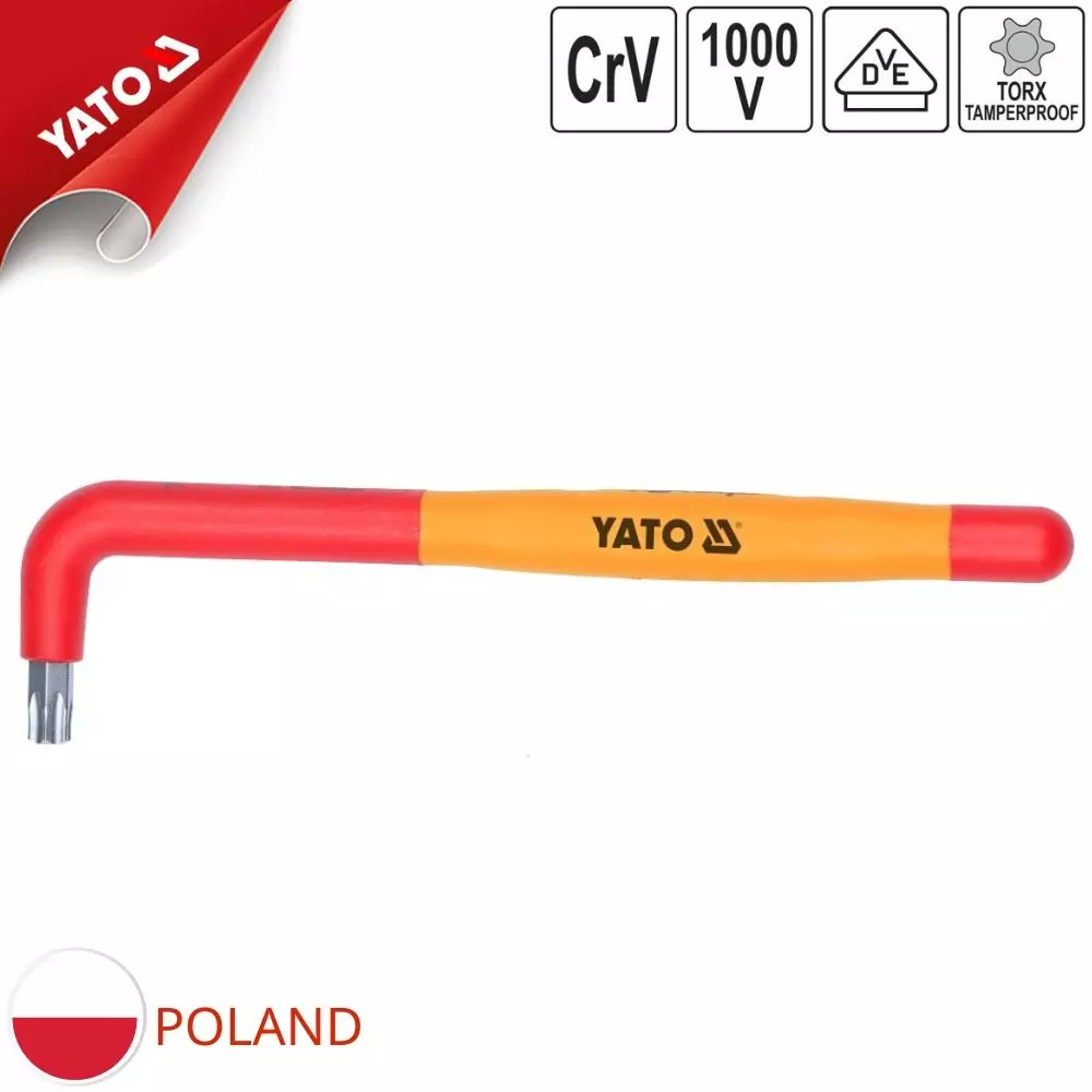 Yato T10 Star Insulated Hexagon Wrench Premium S2 Alloy Steel Multiple Color 130 mm Length, YT-211284