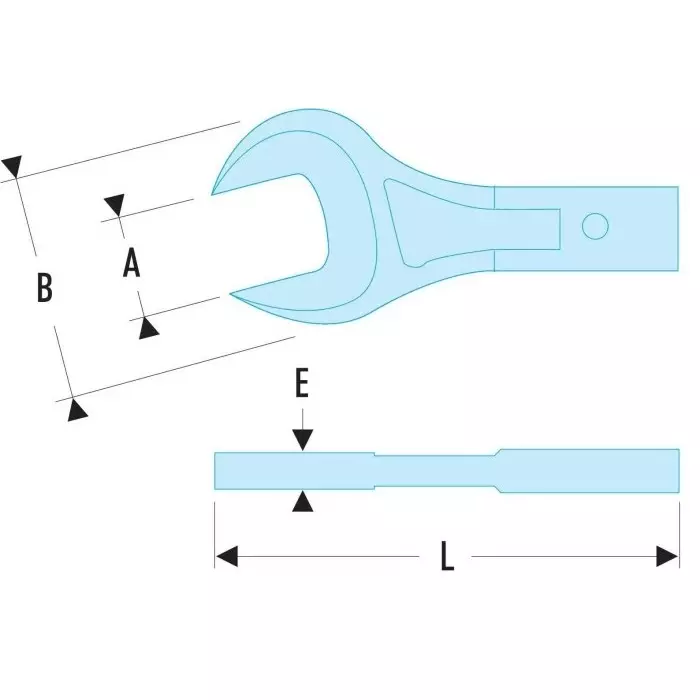 Facom 20 Series Open Ended Insert Open end insert, 23 mm, 12 x 7mm Insert, 20.23