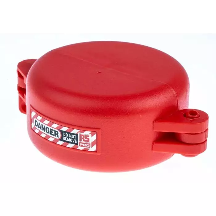 RS Pro Red 1-Lock Polypropylene Gate Valve Lockout, 7 mm Shackle, 63.5 mm Attachment