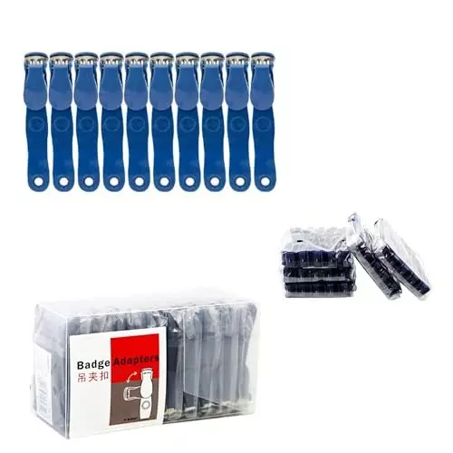 Malfah Enterprises Badge Clip / Adapters 100x68 mm Nylon Blue, 5749 (Pack of 10)