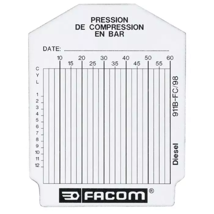 Facom Set of 100 Test Cards for Diesel Engine, 911B.FC