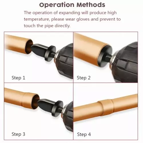 Malfah Enterprises Tube Expander 1/4, 3/8, 1/2, 5/8, 3/4, 7/8 inch Hex Shank Alloy Steel (Pack of 6)