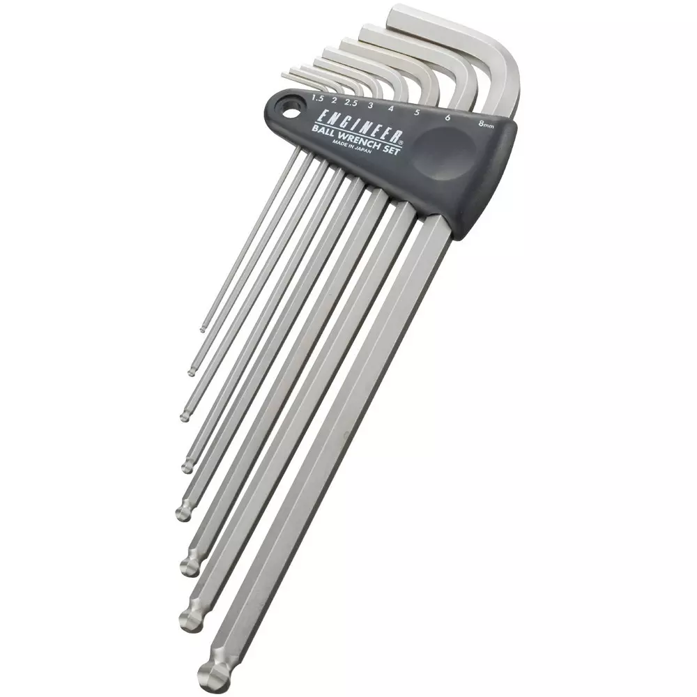Engineer Ball Wrench Set Long Type with Ball Point Tip, TWB-01