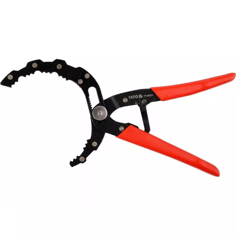 Yato Oil Filter Removal Pliers Hardened Steel Black & Red 60–120 mm Jaw Capacity, YT-08231