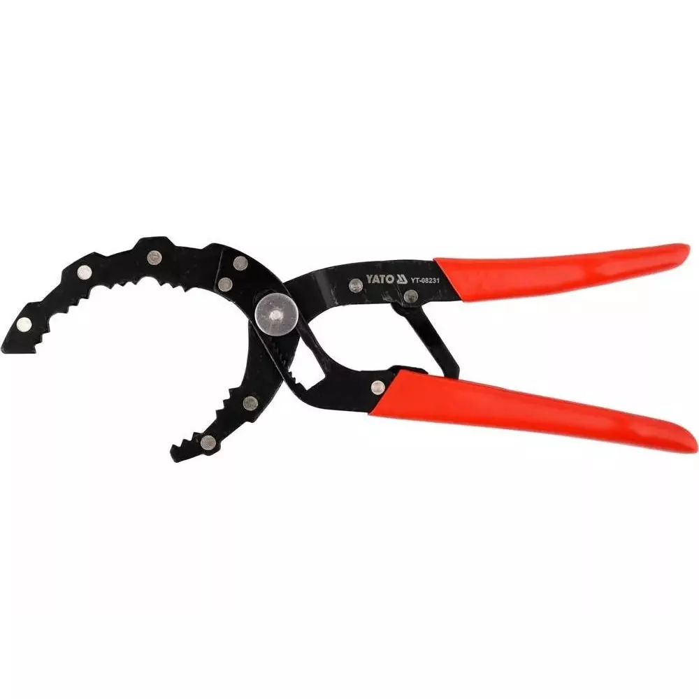 Yato Oil Filter Removal Pliers Hardened Steel Black & Red 60–120 mm Jaw Capacity, YT-08231