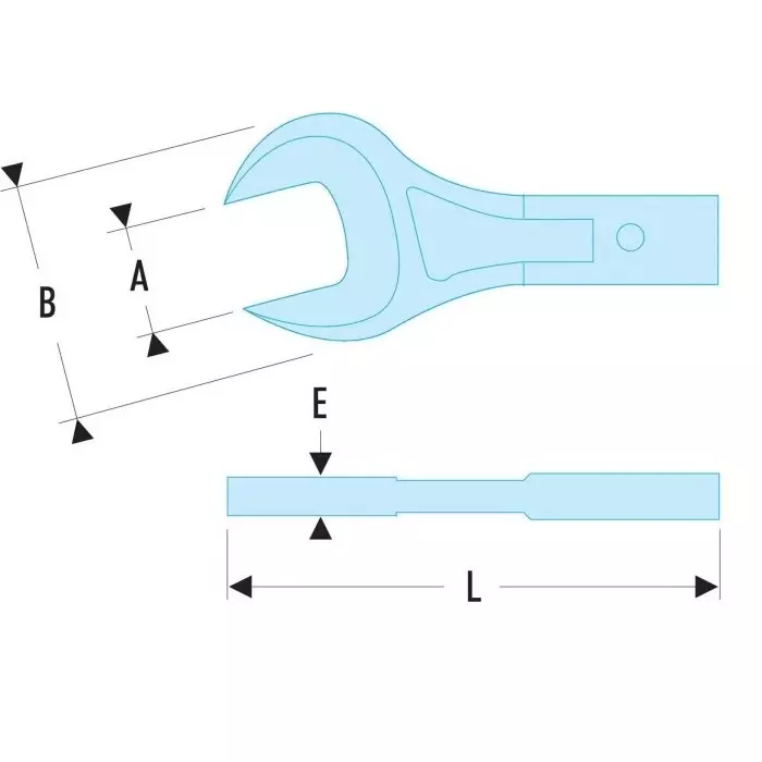Facom 20 Series Open end insert, 16 mm, 12 x 7mm Insert, 20.16
