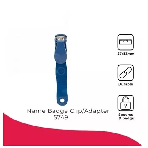 Malfah Enterprises Badge Clip / Adapters 57x12 mm Nylon Blue, 5749 (Pack of 5)