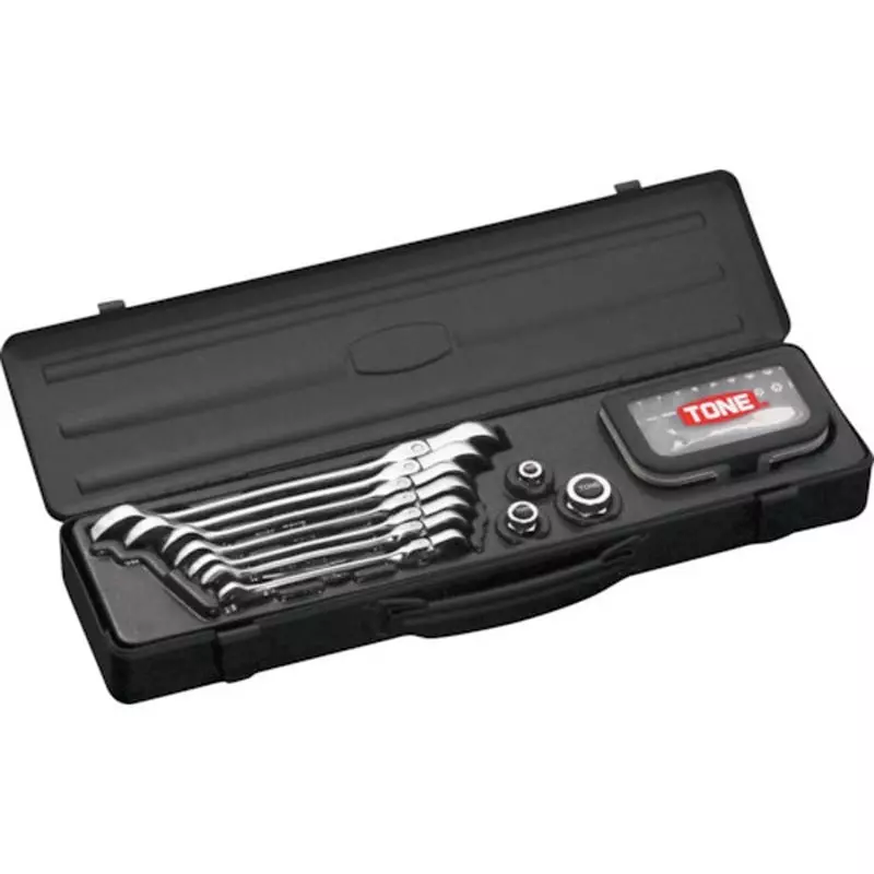TONE Oscillating Quick Ratchet Box Wrench Bit Ratchet Set Matte Finish 400x100x54mm, RMFQ700BRBK