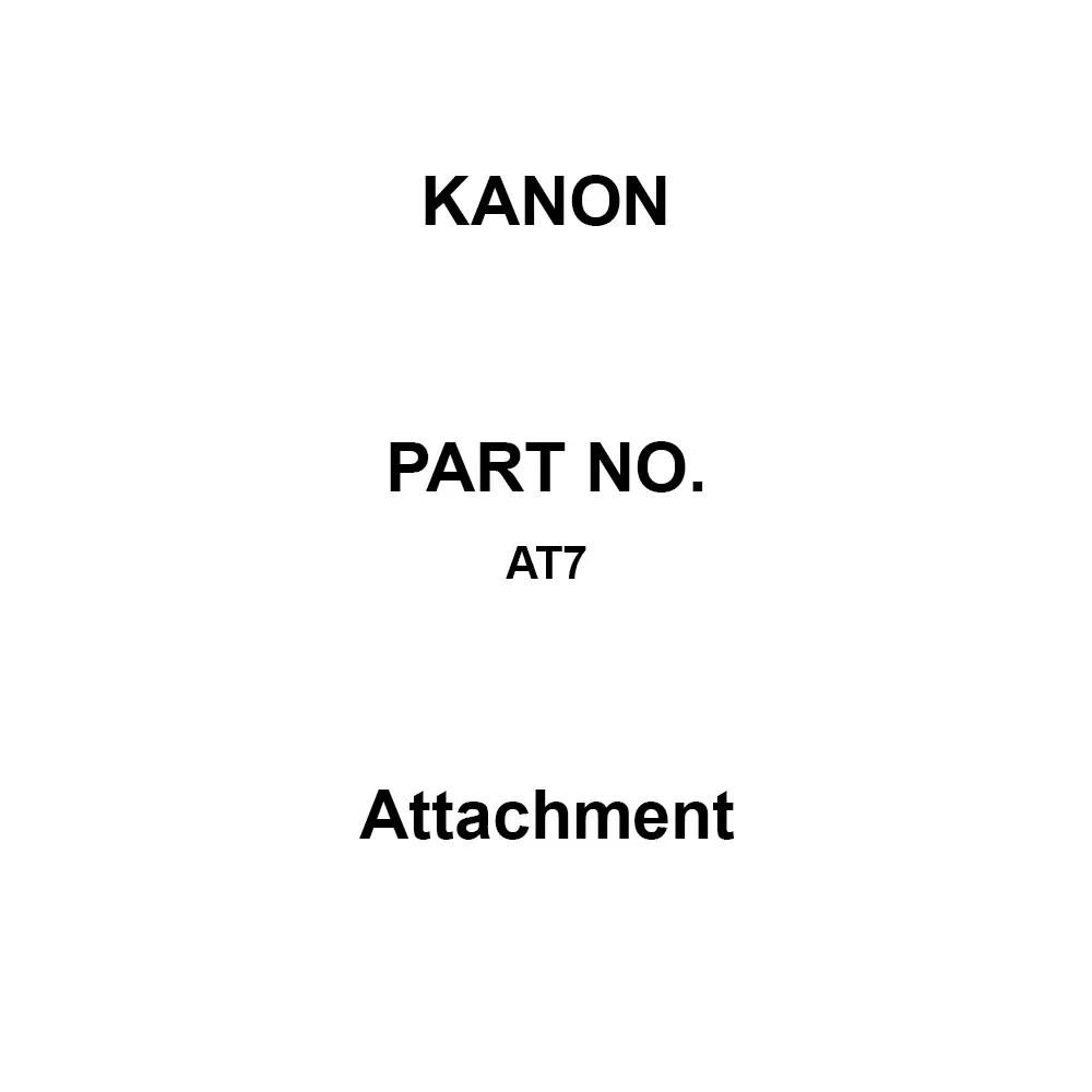 Kanon Attachment for (Analyzer) KDTA-1000SV / SVH, KDTA-2000SV / SVII / SVH, AT7