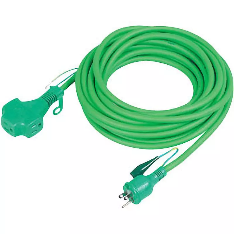 TRUSCO Triple Pockin Extension Cord Green Color, TTP-10E GN