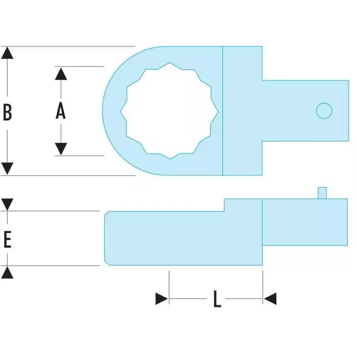 Facom 12 Series Polygon Drive, 19 mm, 9 x 12mm Insert, 12.19