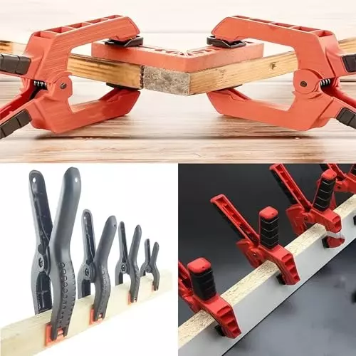 Malfah Enterprises Spring Clamp Set 3, 4, 6 inch Nylon Plastic Clips Anti-Slip Handles, SC-249112 (Pack of 12)