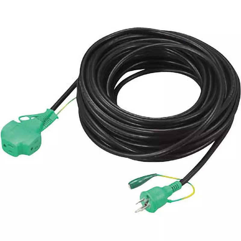 TRUSCO Triple Pockin Extension Cord Black Color, TTP-20E BK