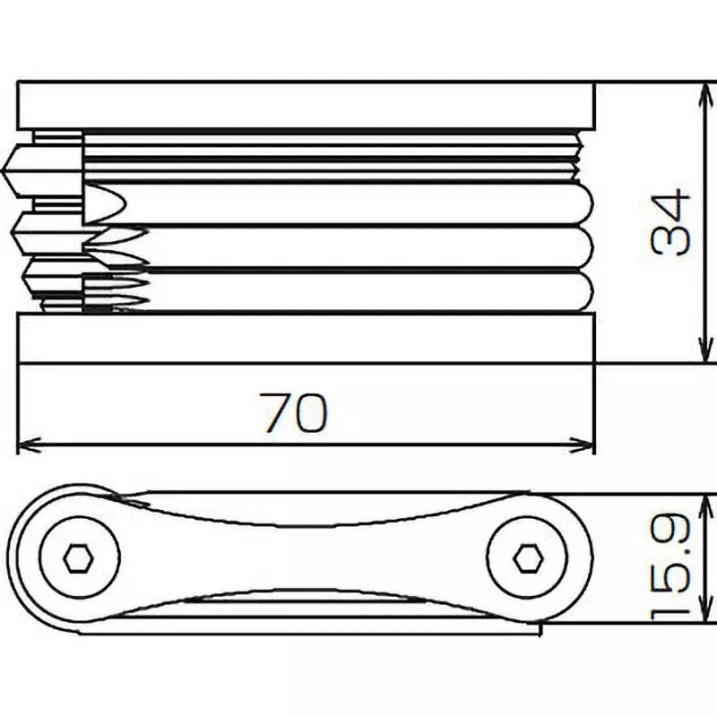 TONE Multi Tools (Hexagon) 2 / 2.5 / 3/4/5/6 / 8 mm, Plus, Minus, Hex Lobe (T25), CMT10