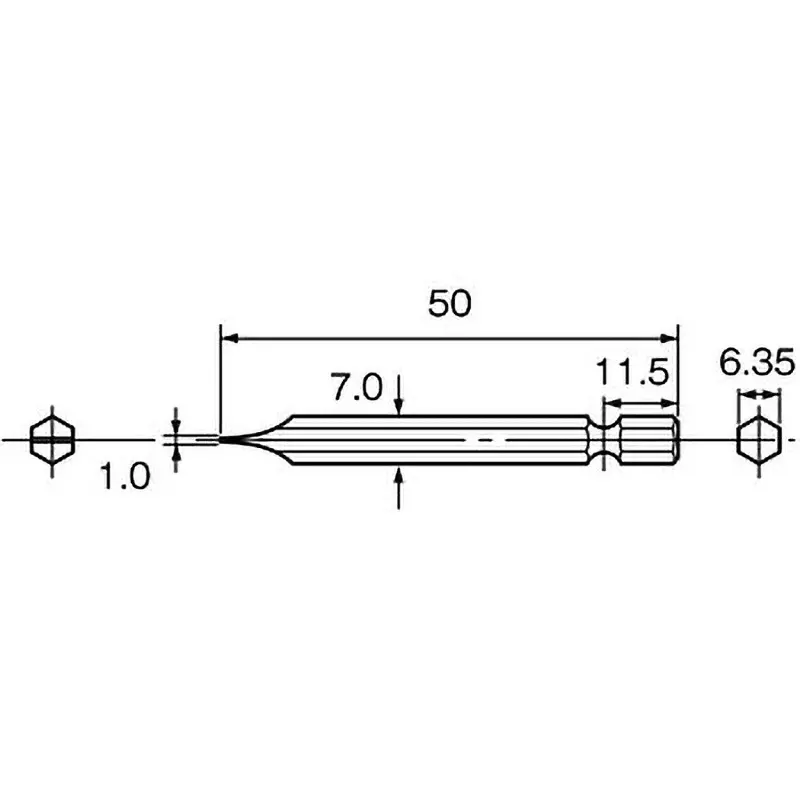 Panasonic Slotted Bit with Magnet 50 mm Overall Length, EZ9851 (Pack of 2 Pcs)