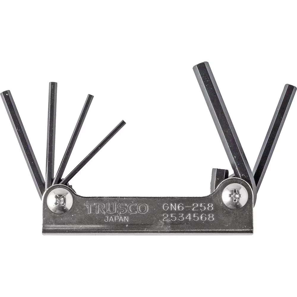TRUSCO Knife Type Hexagon Stick Wrench Set Hexagonal Tip, GN6-258 (Pack of 6 Pcs)