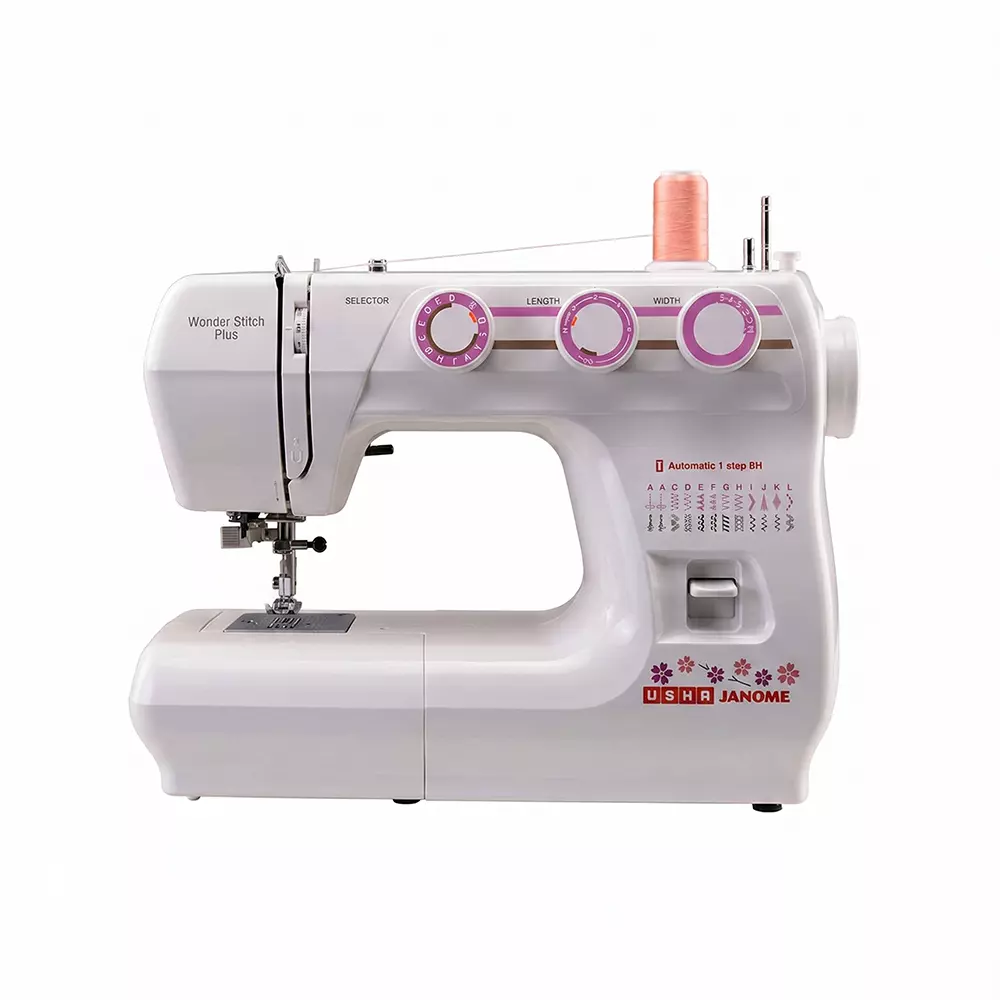 Usha Wonder Stitch Plus Sewing Machine 12 Function Automatic White, MKER03