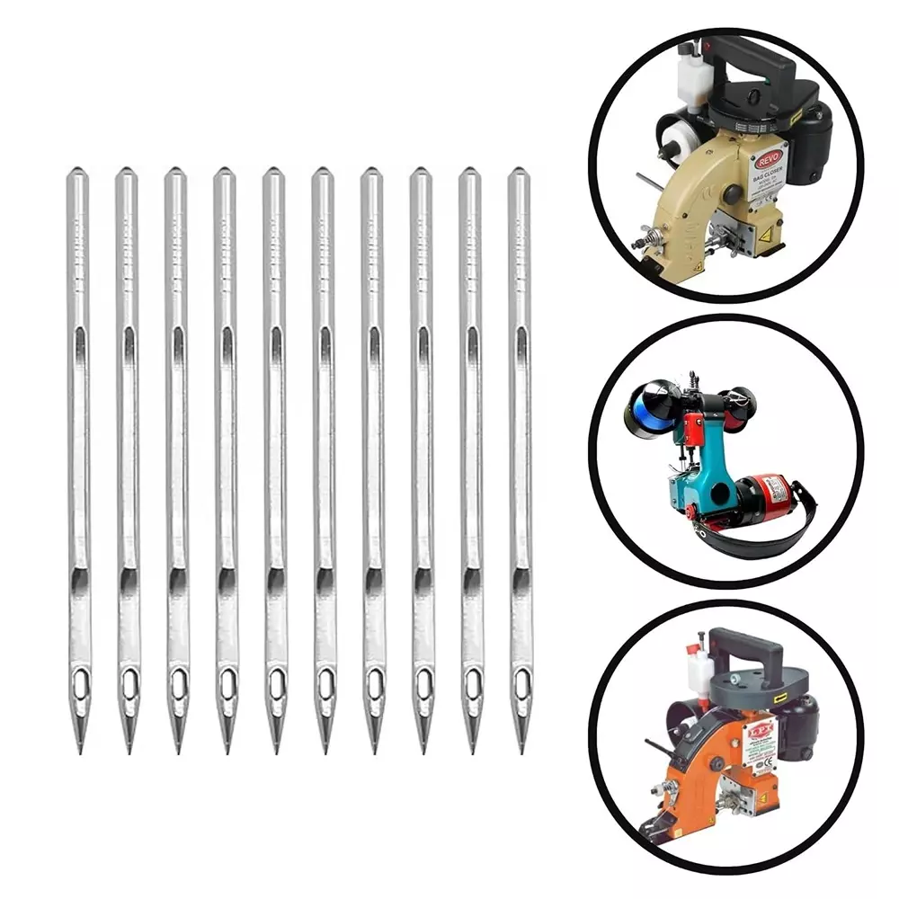 GENERIC 10 Pcs Bag Closer Sewing Machine Needles 5 cm Length With Revo, Lpi, Taj Silver