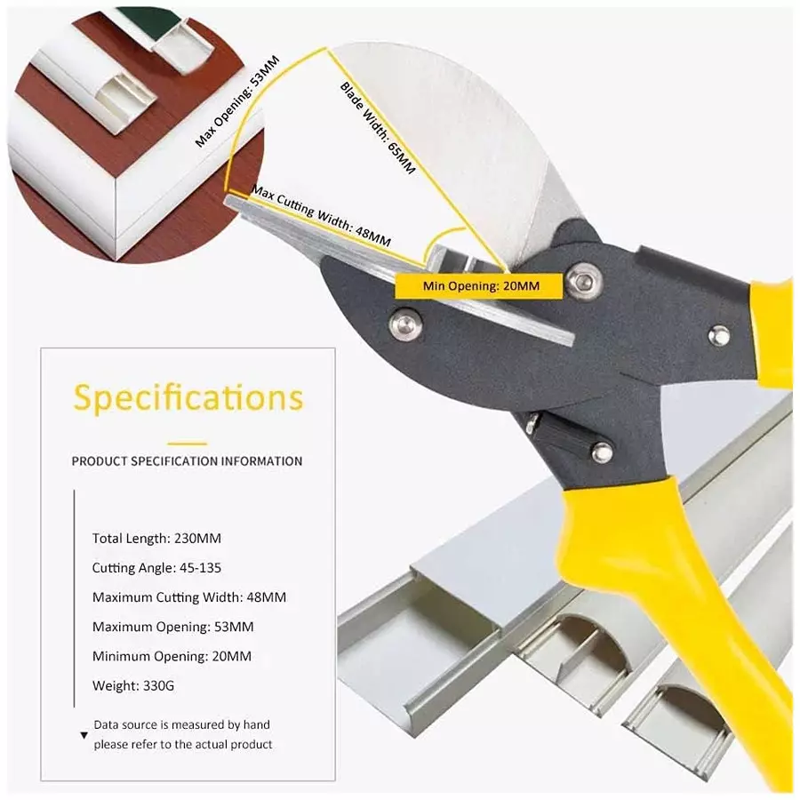 DY TOOLS 5 In 1 Multi Purpose Miter Shear 45-135° Angle 45 mm Range for Angular Cutting (Pack of 8)