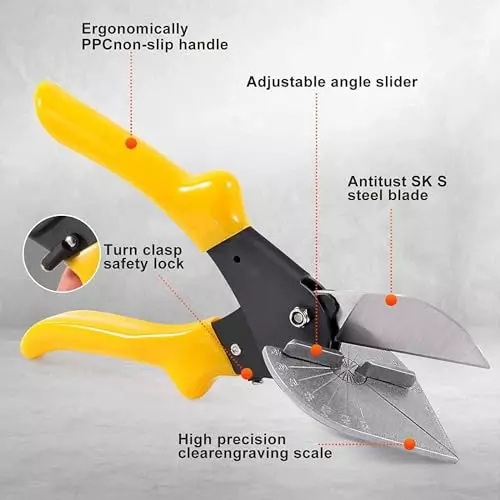 DY TOOLS Multi Purpose Miter Shear 45-135° Angle 45 mm Range for Angular Cutting (Pack of 8)
