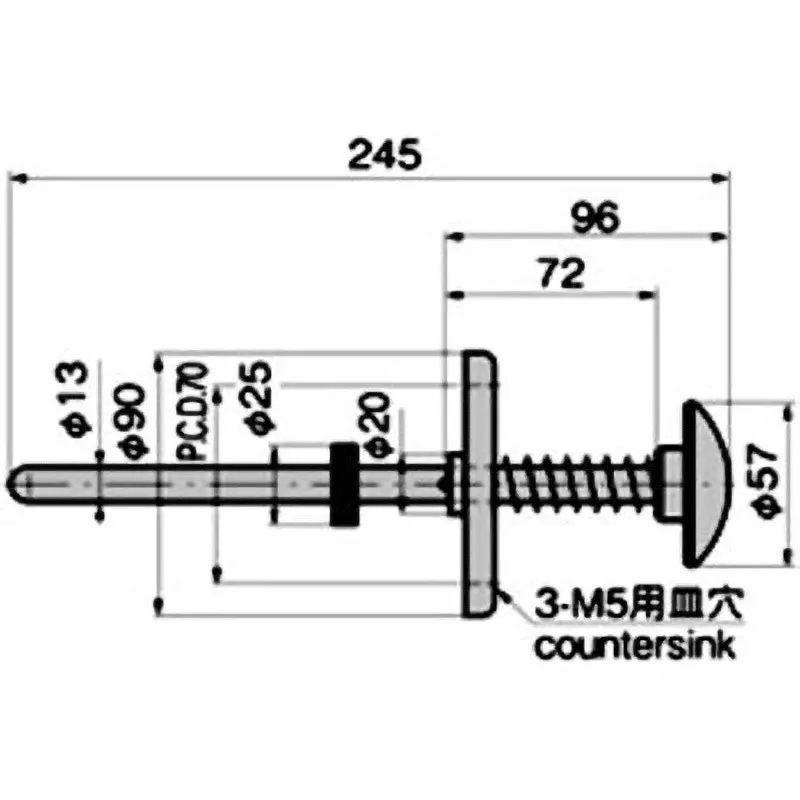 TAKIGEN Antibacterial Cabinet Safety Push Rod Glass Fiber, FC-702 Yellow Head