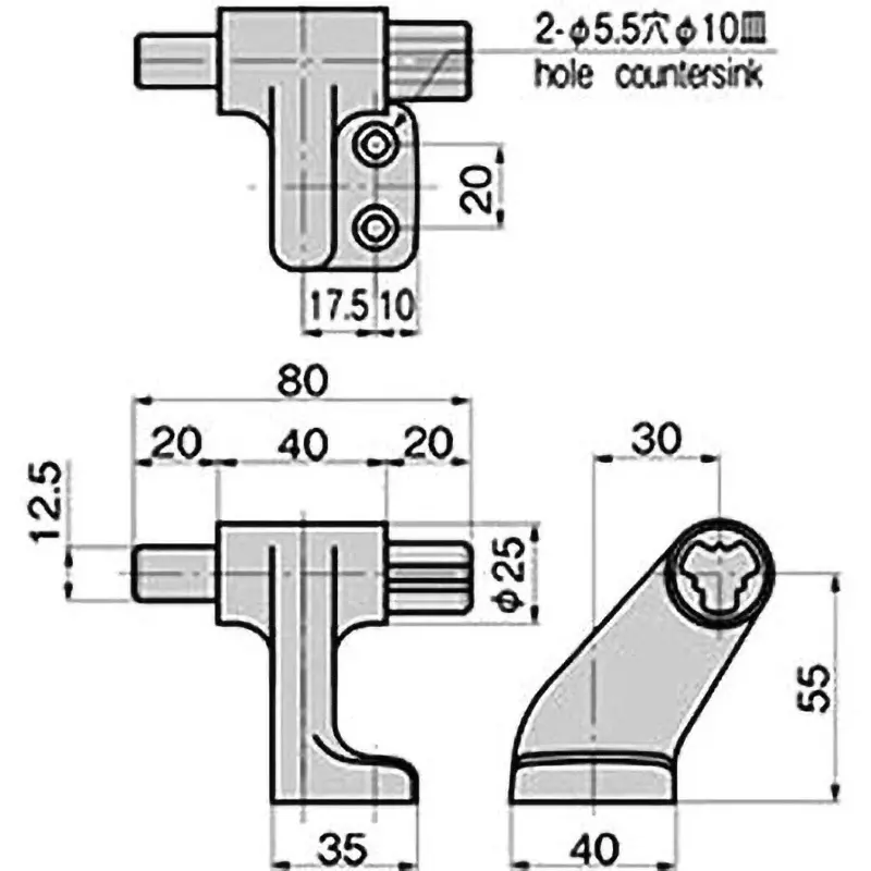 TAKIGEN Protective Rod Joint Fittings Aluminum Alloy Intermediate Bracket, A-223-JD
