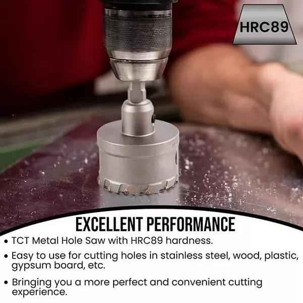 DY TOOLS TCT Core Bit Tungsten Carbide 22 mm Size 10 mm Chuck Size for Saw Metal Cutter