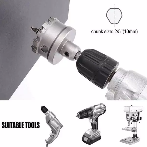 DY TOOLS TCT Core Bit with Key Tungsten Carbide 16 mm Size 10 mm Chuck Size for Saw Metal Cutter