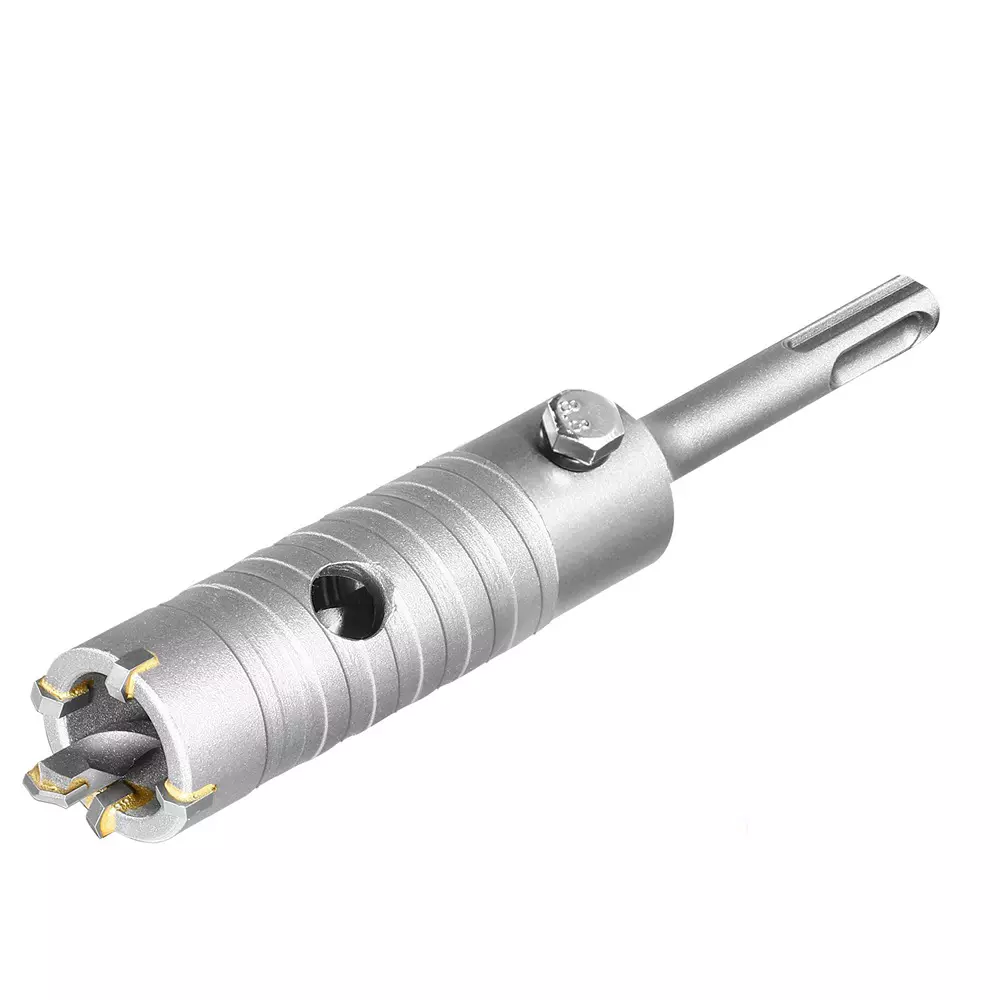 Total Hole Core Bit with Adaptor, 4 Pcs Blades and 8x110 mm Masonry Drill Bit 30 mm Diameter, TAC430301