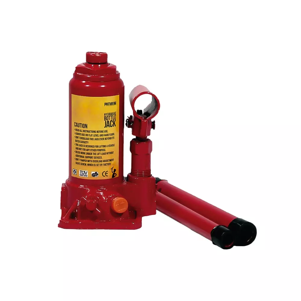 Premium Hydraulic Bottle Jack Red 8 Ton Lifting Capacity for Hatchback Cars, KC1005