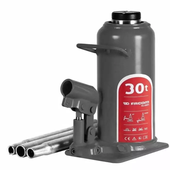 Facom Bottle Jack, 30t Maximum Load 165mm Maximum Range, DL.30BTIPF