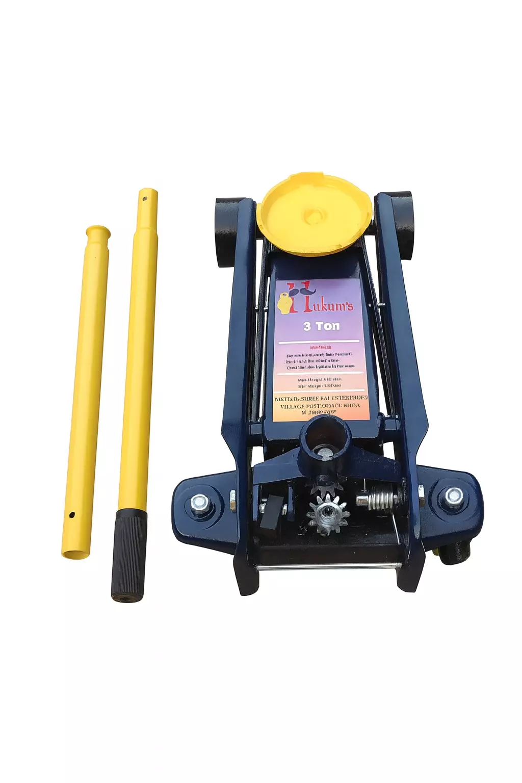 HUKUMS 3 Ton Heavy Duty Single Piston Trolley Jack Maximum Height 470 mm, HSP3