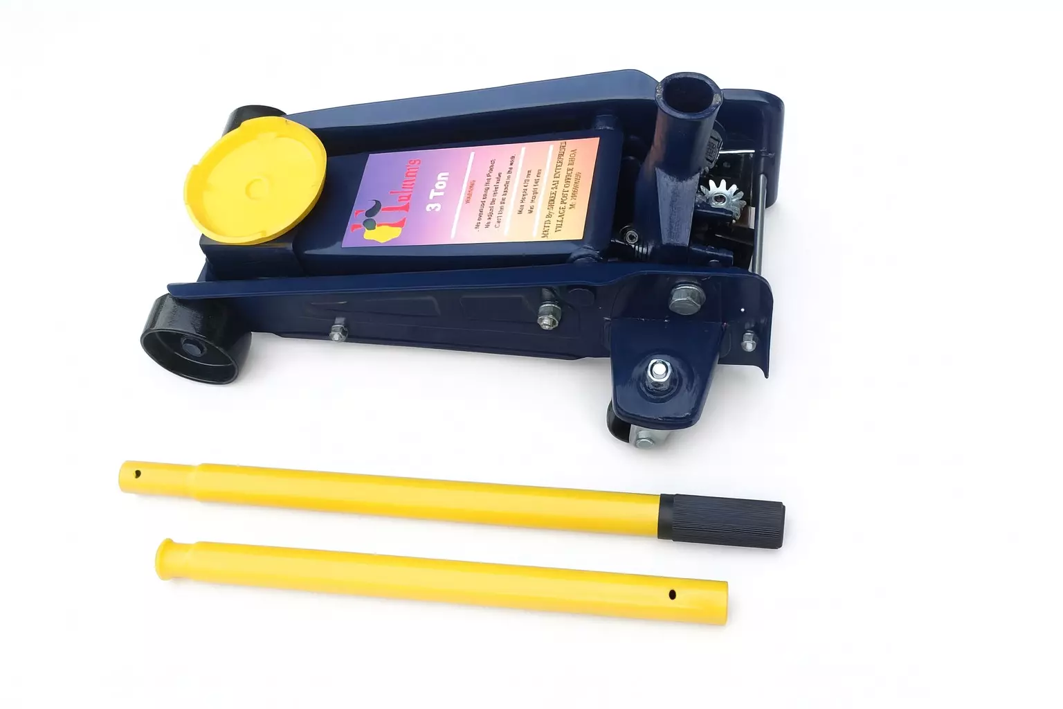 HUKUMS 3 Ton Heavy Duty Single Piston Trolley Jack Maximum Height 470 mm, HSP3