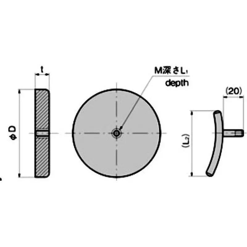 TAKIGEN Magnet Acrylic Resin Baking Finish Φ68 mm, C-106-2