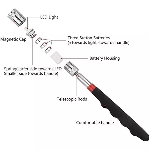 YADAV Long Adjustable Telescopic Magnetic Pick Up Rod Tool Stick 1.5 lb Capacity