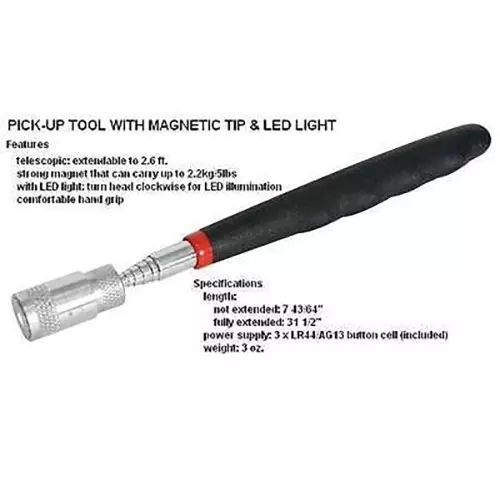 YADAV Telescopic Magnetic Pick Up Tool with LED Torch Light 8 LB Capacity Extendable Rod