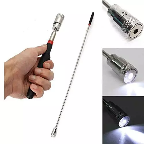 YADAV Telescopic Magnetic Pick Up Tool with LED Torch Light 8 LB Capacity Extendable Rod