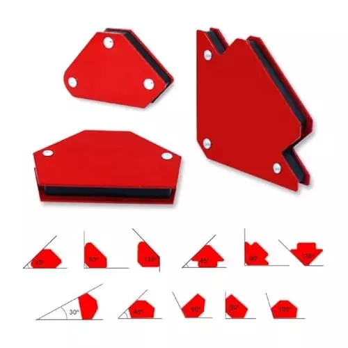 A.D INTERNATIONAL Multi Angle Magnetic Welding Holder Clamps Set with 2 x 3 inch Arrow Type, 2 x Triangle Type, and 2 x Mini Type, 100-CS-115 (Set of 6)