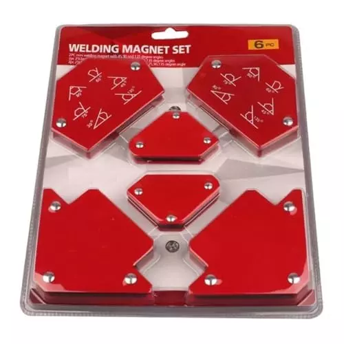 A.D INTERNATIONAL Multi Angle Magnetic Welding Holder Clamps Set with 2 x 3 inch Arrow Type, 2 x Triangle Type, and 2 x Mini Type, 100-CS-115 (Set of 6)