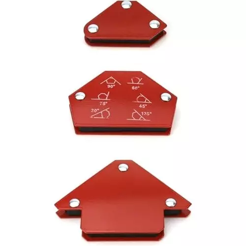 MECRAAF Multi-Angle Magnetic Welding Holder Clamps Set 30°, 45°, 60°, 75°, 90°, 135° High-Strength Metal with Strong Magnets Red, MC-5MAG (Set of 6)