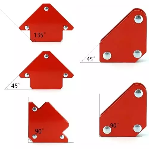 MECRAAF Multi-Angle Magnetic Welding Holder Clamps Set 30°, 45°, 60°, 75°, 90°, 135° High-Strength Metal with Strong Magnets Red, MC-5MAG (Set of 6)
